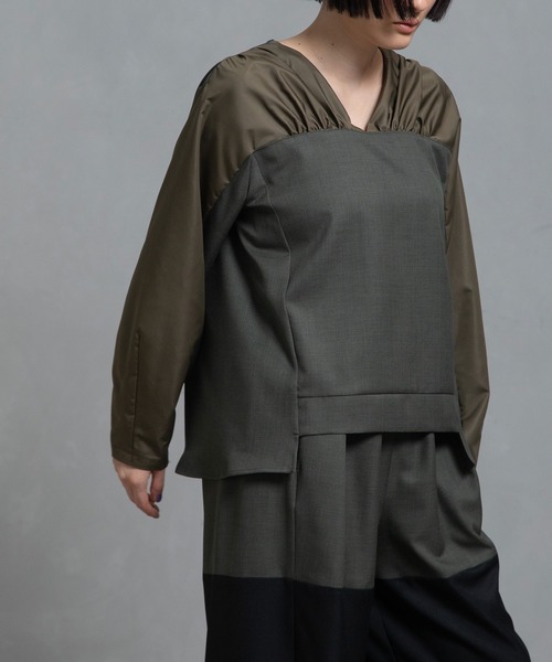「MARECHAL TERRE」 長袖ブラウス MEDIUM ネイビー レディース_画像9