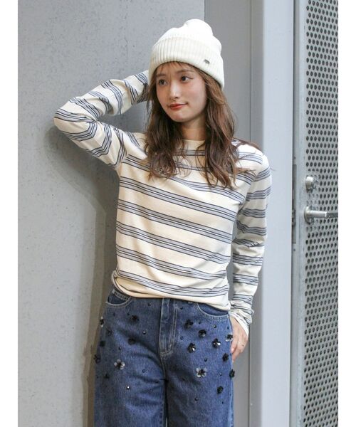 Ungrid（アングリッド） tシャツ ボーダーロングスリーブTee
