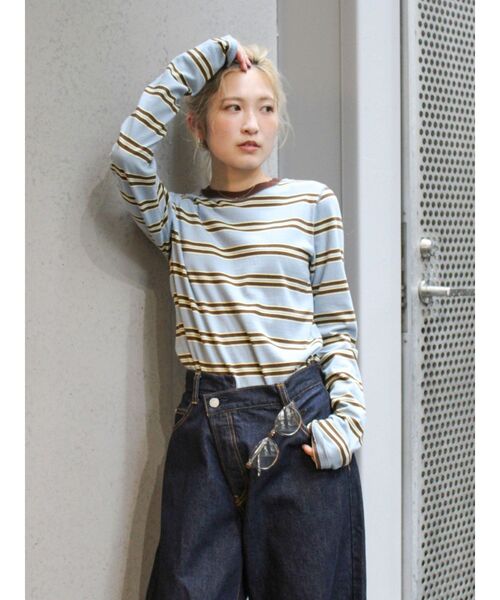 Ungrid（アングリッド） tシャツ ボーダーロングスリーブTee