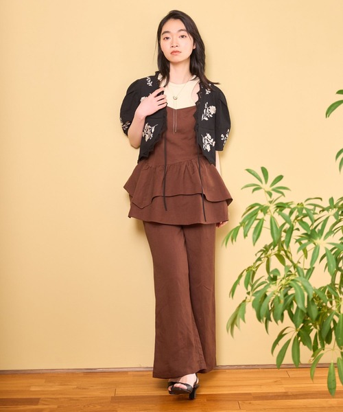 「mysty woman」 イージーパンツ FREE ベージュ レディース_画像3