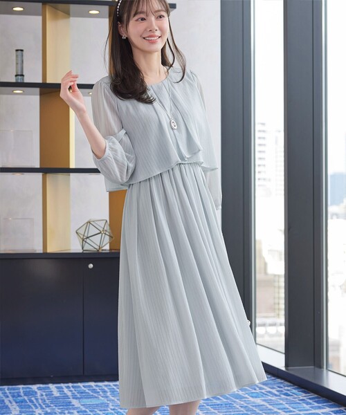 「Tiaclasse」 長袖ワンピース XX-LARGE グレー系その他 レディース_画像4