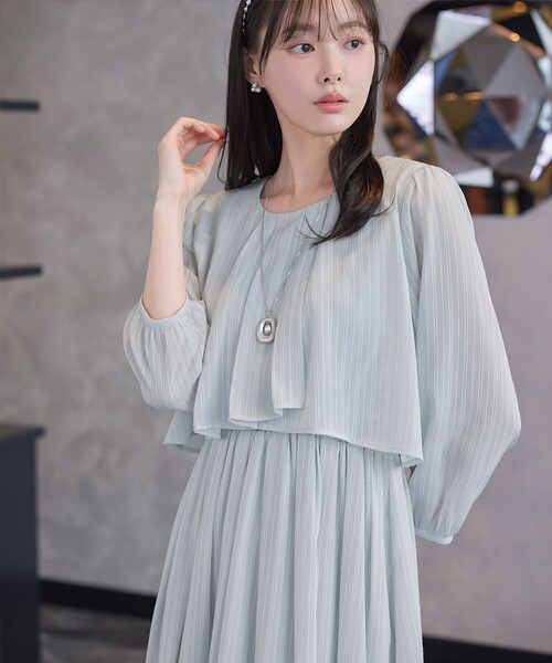 「Tiaclasse」 長袖ワンピース XX-LARGE グレー系その他 レディース_画像5