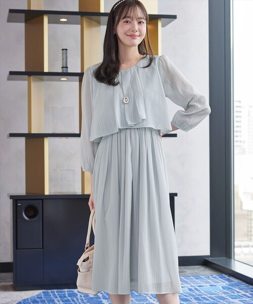 「Tiaclasse」 長袖ワンピース XX-LARGE グレー系その他 レディース_画像7