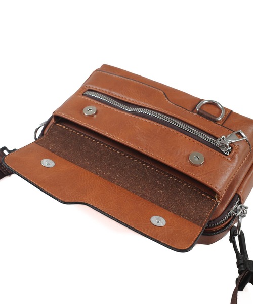 ショルダーバッグ 「BAG1」WEIXIER メンズ PUレザー ボディバッグ