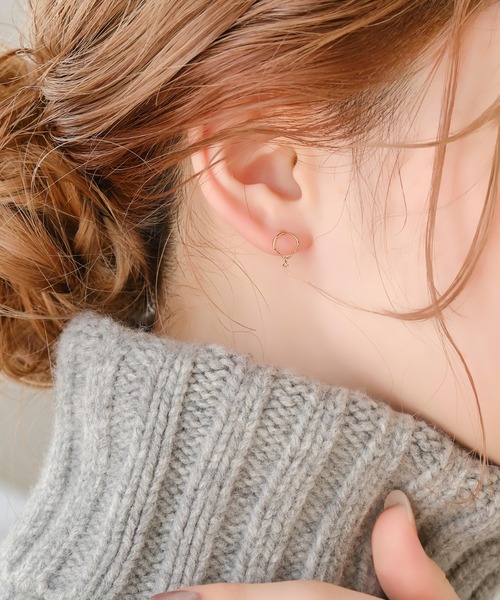 Phoebe ピアス 「K10」ペンデュラムダイヤモンドピアス/BOX＆