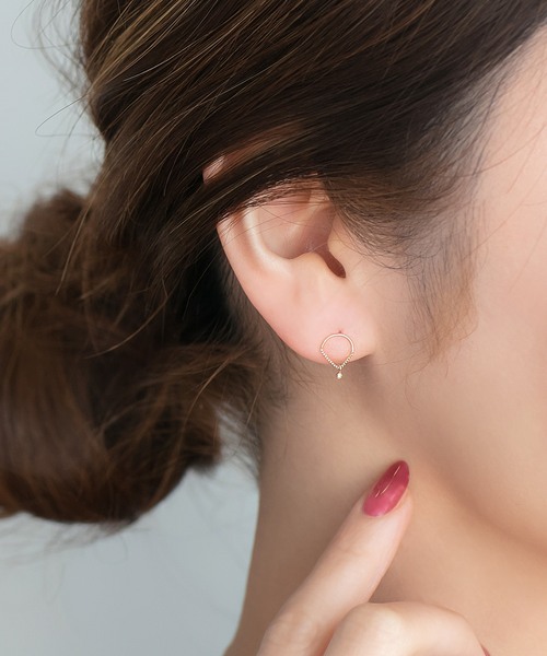 Phoebe ピアス 「K10」ペンデュラムダイヤモンドピアス/BOX＆
