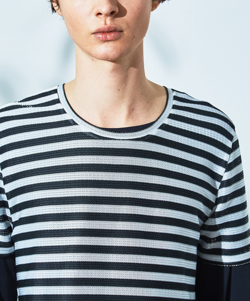 5351 POUR LES HOMMES 長袖 ボーダーカットソー 白黒 L