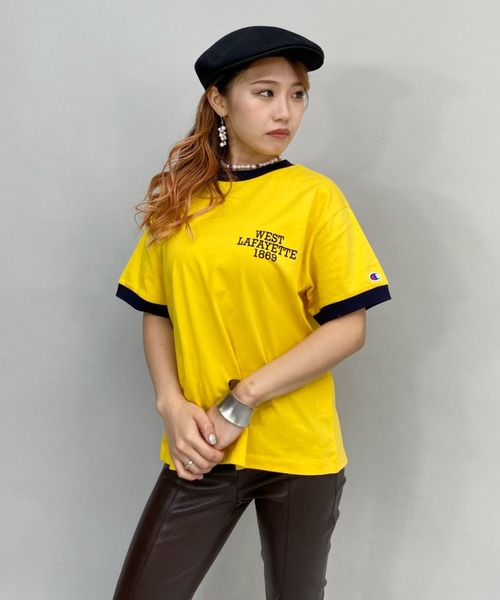新品ChampionイエローとロンTブラックおまとめ Champion（チャンピオン） tシャツ Tシャツ ルーズシルエット ワン