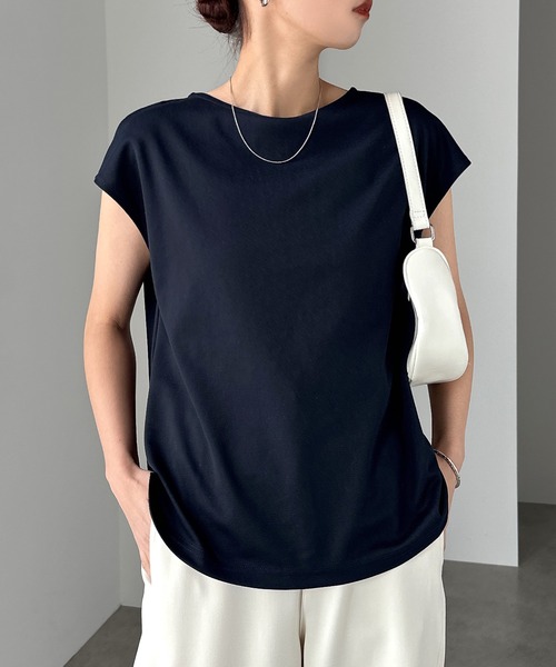 tシャツ きれいめポンチフレンチスリーブトップス レディース | andme | 20