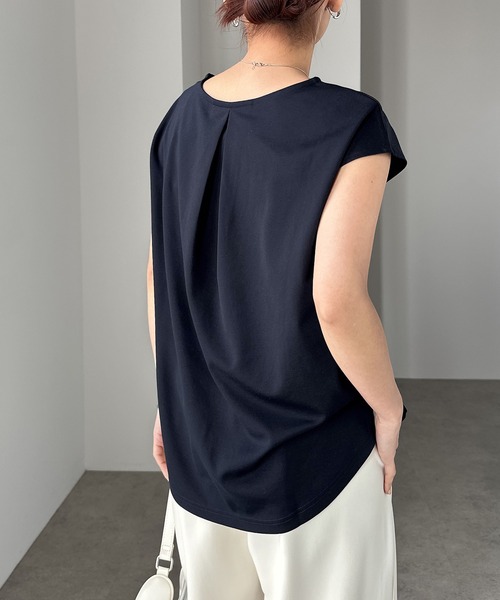 tシャツ きれいめポンチフレンチスリーブトップス レディース | andme | 23