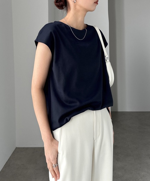 tシャツ きれいめポンチフレンチスリーブトップス レディース | andme | 27