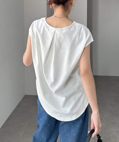 tシャツ きれいめポンチフレンチスリーブトップス レディース | andme | 12