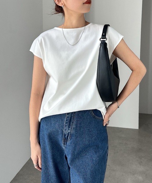 tシャツ きれいめポンチフレンチスリーブトップス レディース | andme | 11