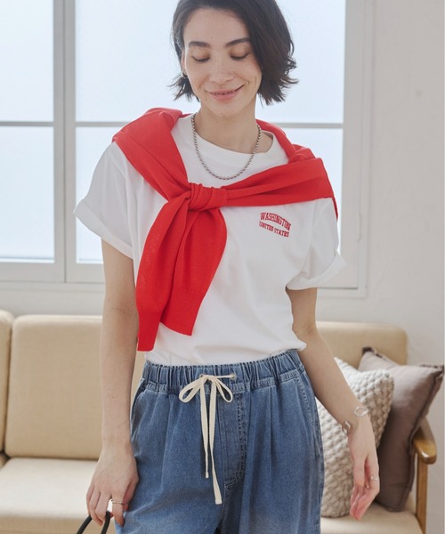 HERMES ヴィンテージ 楽器刺繍カットソー 半袖Tシャツ トップス 赤 HERMES（エルメス） HERMES 19SS ホースビット刺繍 Tシャツ カットソー