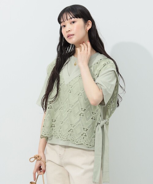 BEAMS HEART tシャツ レースベスト プルオーバー セット（セット