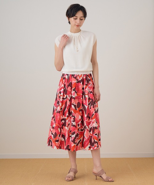ANAYI ニット セーター コットンナイロンバックリボン プル