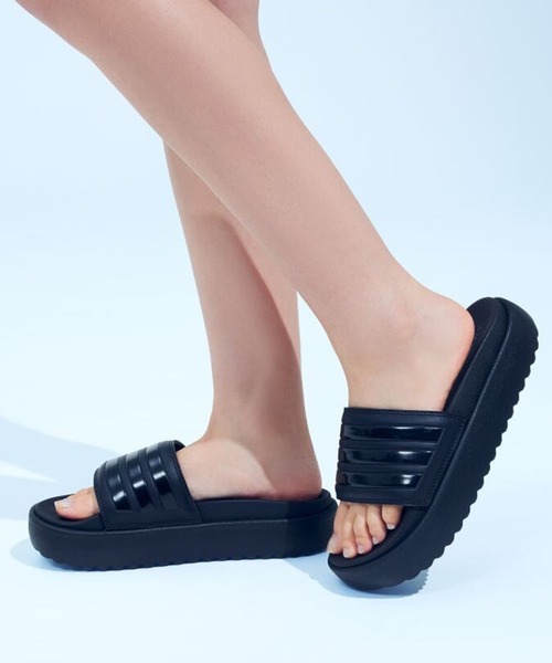 ADIDAS レディース スライドサンダル 厚底シルエット adidas サンダル アディレッタ プラットフォーム / Adilette