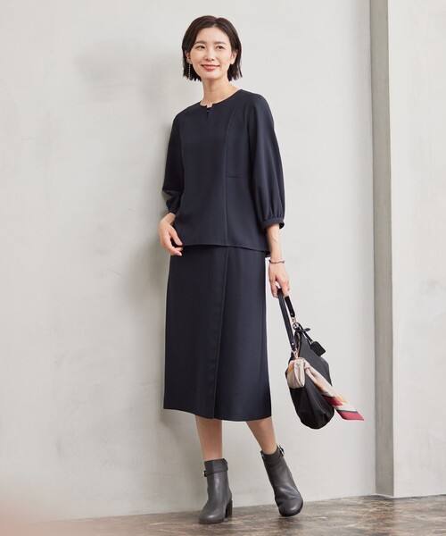 ブラウス シャツ 「洗える」RELAXIONツイル クルーネック ブラウス レディース J.PRESS ブラウス シャツ 「洗える」RELAXIONツイル クルー