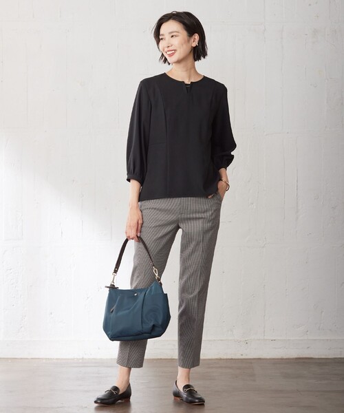 ブラウス シャツ 「洗える」RELAXIONツイル クルーネック ブラウス レディース J.PRESS ブラウス シャツ 「洗える」RELAXIONツイル クルー