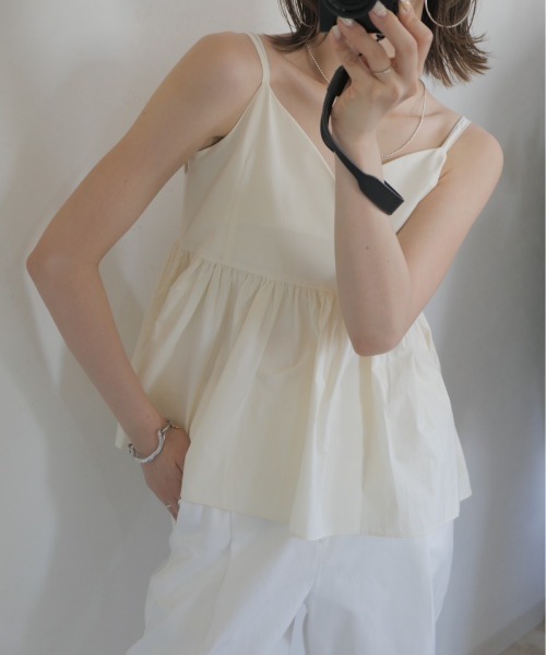 Reurie' キャミソール コットンペプラムキャミ/cotton peplum