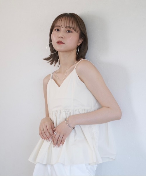 Reurie' キャミソール コットンペプラムキャミ/cotton peplum