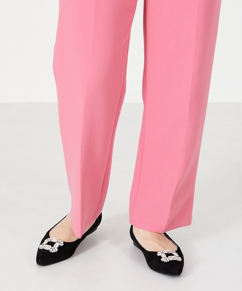 NICAL パンプス 「本革」「NICAL」スクエアビジューフラットパンプス