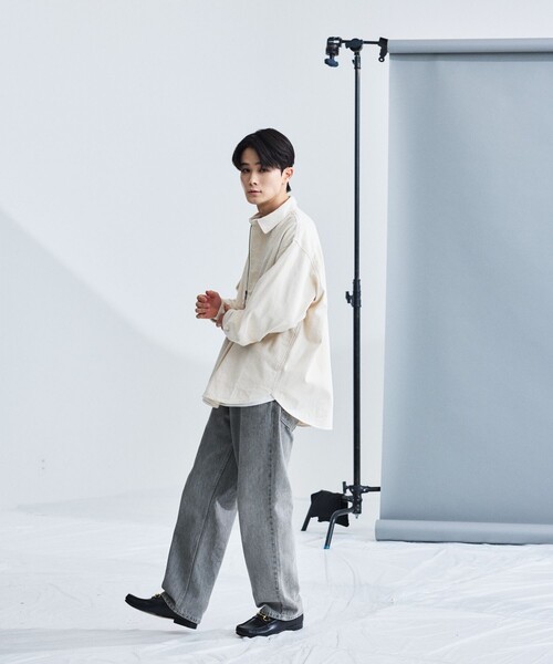 シャツ RED CAMEL/レッド キャメル HF-ZIP DENIM L/S SHT/ハーフ 