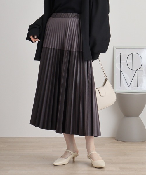 スカート BRODIAEA プリーツ2WAYバイカラースカート : ZOZOTOWN Yahoo