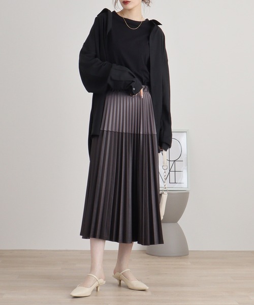 スカート BRODIAEA プリーツ2WAYバイカラースカート : ZOZOTOWN Yahoo