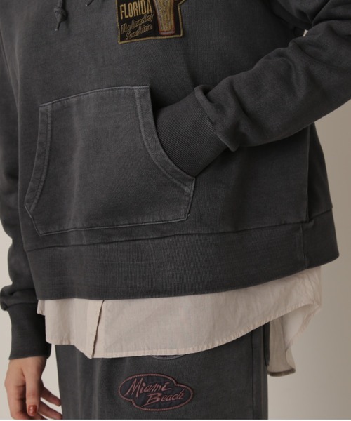 AVIREX アヴィレックス 長袖 パーカー Hooded Sweatshirt, Hoodie FADE WASH WAPPEN PARKA フェイドウォッシュ ワッペンパーカ 783-4131602 10123478 AVIREX パーカー FADE WASH WAPPEN PARKA/フェイドウォッシュ