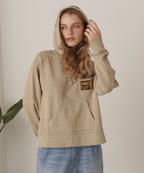 AVIREX アヴィレックス 長袖 パーカー Hooded Sweatshirt, Hoodie FADE WASH WAPPEN PARKA フェイドウォッシュ ワッペンパーカ 783-4131602 10123478 AVIREX パーカー FADE WASH WAPPEN PARKA/フェイドウォッシュ