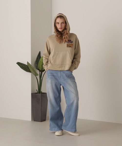 AVIREX アヴィレックス 長袖 パーカー Hooded Sweatshirt, Hoodie FADE WASH WAPPEN PARKA フェイドウォッシュ ワッペンパーカ 783-4131602 10123478 AVIREX パーカー FADE WASH WAPPEN PARKA/フェイドウォッシュ