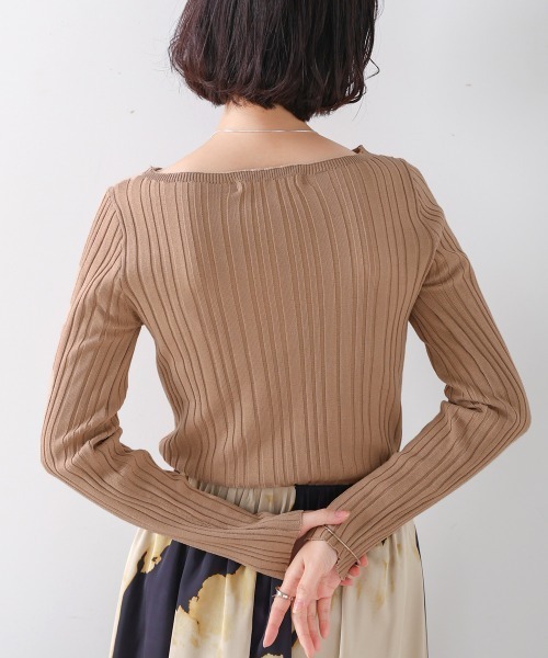 ブージュルード Bou Jeloud ニット布帛ドッキングプルオーバー （BEIGE） ブージュルード Bou Jeloud ニット布帛ドッキングプルオーバー