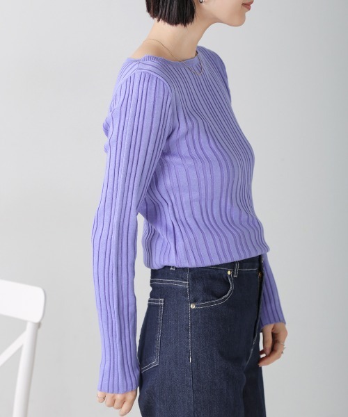 ブージュルード Bou Jeloud グラデーションニットプルオーバー （PURPLE） ブージュルード Bou Jeloud グラデーションニットプルオーバー