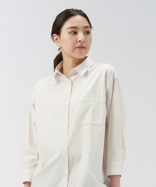 シャツ/ブラウス(長袖/七分) argue COTTONWOOLWIDERELAXYT-SHIRT/IVORY M.PATMOS Bennett Shirt - Ivory Corduroy