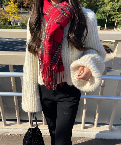 RiLi（リリ） マフラー ストール チェックウールライクマフラー「RL