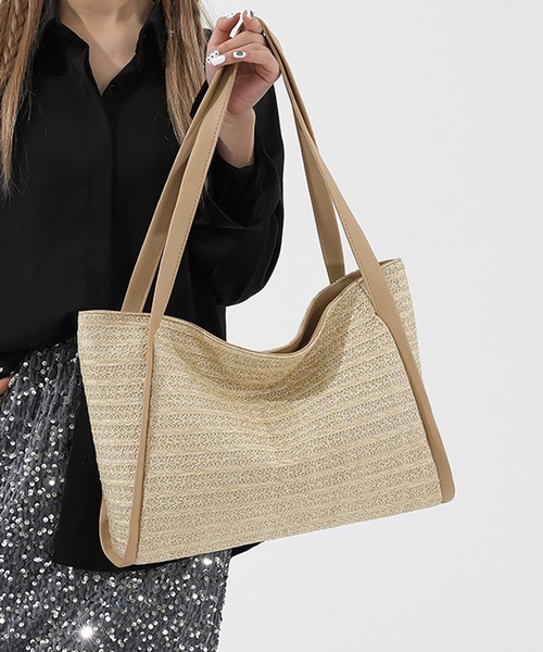 STYLEBLOCK（スタイルブロック） トートバッグ レザー調パイピング 