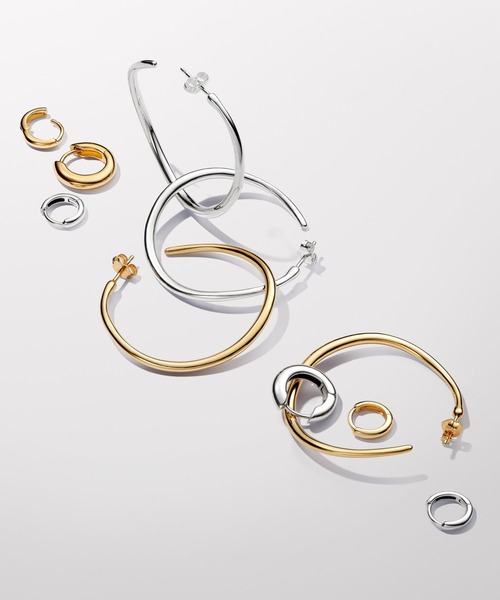 PANDORA ゴールドストーンフープピアス 2個セット パンドラ PANDORA ゴールドストーンフープピアス 2個セット