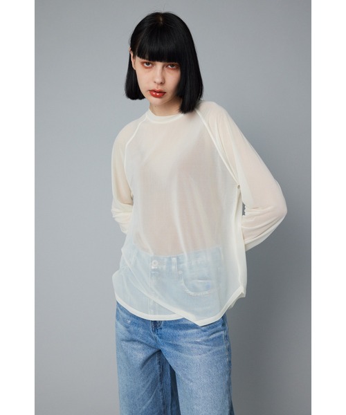 tシャツ Sheer loose long T-shirt　シアールーズロングTシャツ レディース
