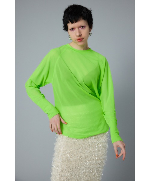 HeRIN.CYE tシャツ Sheer loose long T-shirt シアールーズロングT
