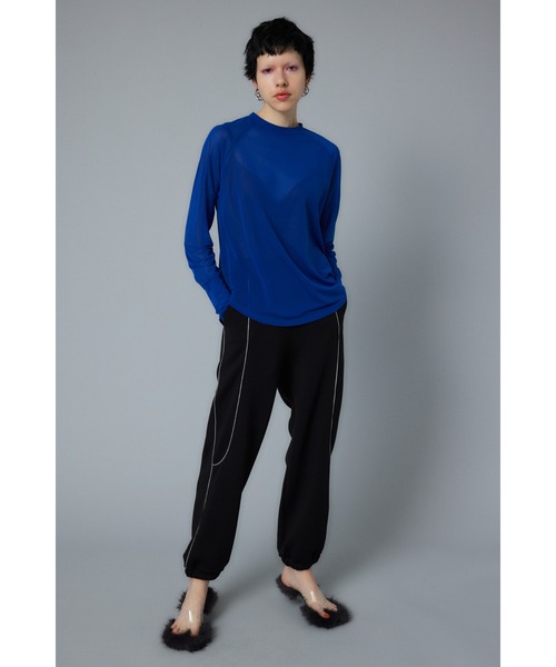 tシャツ Sheer loose long T-shirt　シアールーズロングTシャツ レディース セール】Sheer loose long T-shirt シアールーズロングTシャツ