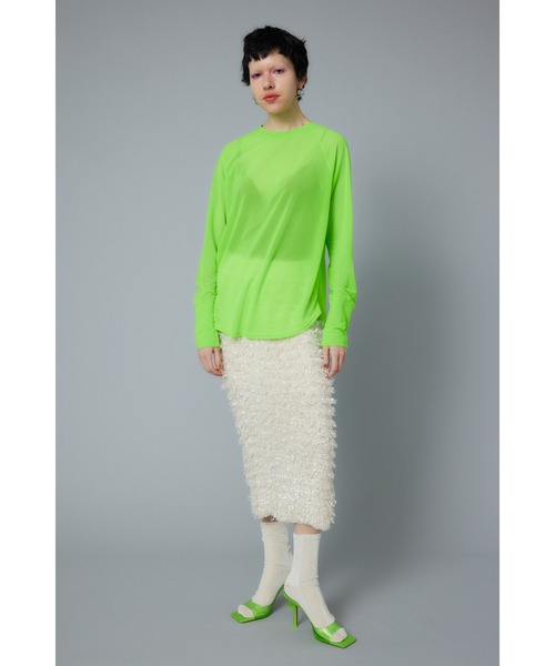 HeRIN.CYE tシャツ Sheer loose long T-shirt シアールーズロングT