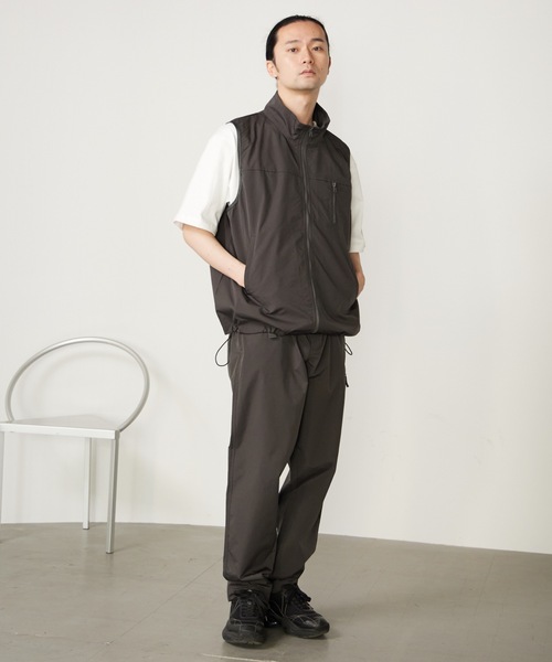 大きいサイズ　miandmou ミーアンドモウ　ジレ　ベスト　綿　コットン　黒 MandO（nemne store） ベスト ジレ 「MandO」ナイロンテック