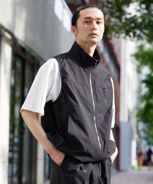 大きいサイズ　miandmou ミーアンドモウ　ジレ　ベスト　綿　コットン　黒 MandO（nemne store） ベスト ジレ 「MandO」ナイロンテック