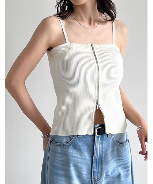 Re:EDIT（リエディ） キャミソール リブニットダブルジップマルチ