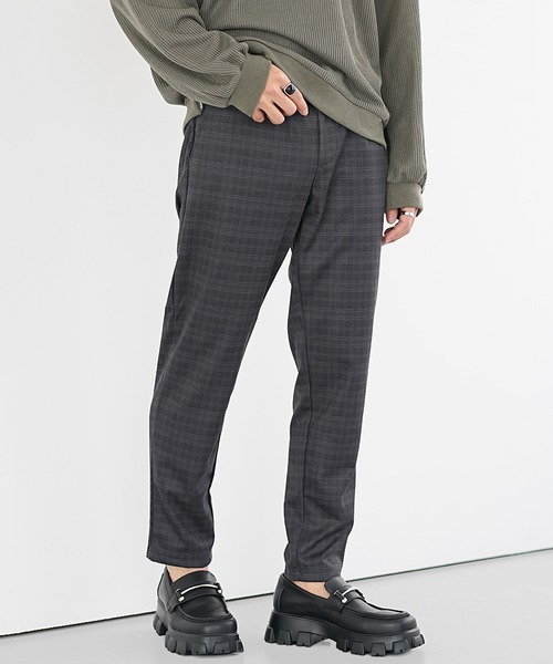 スラックス テーパードパンツ　textured stretch maidi CITY TOKYO（シティトウキョウ）の「Multi-flex ワイド