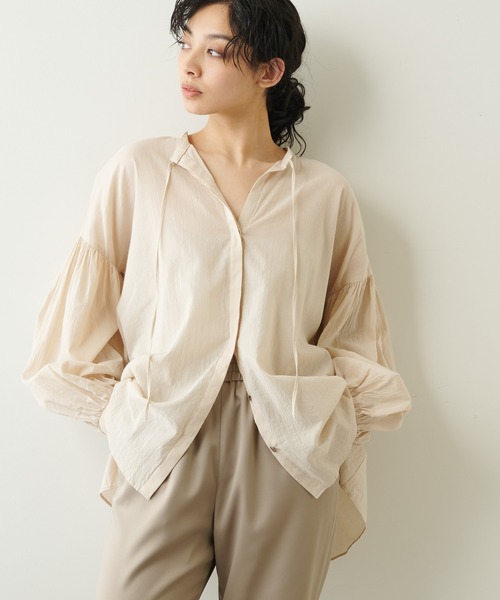 Whim Gazette」 長袖ブラウス FREE ベージュ レディース