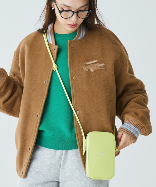 【LACOSTE】 ワンポイントワニロゴスマホポーチ LACOSTE ワンポイントワニロゴスマホポーチ Size: 11.5 x 18.5