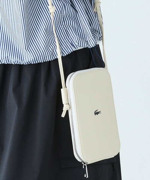 LACOSTE ワンポイントワニロゴスマホポーチ Size: 11.5 x 18.5