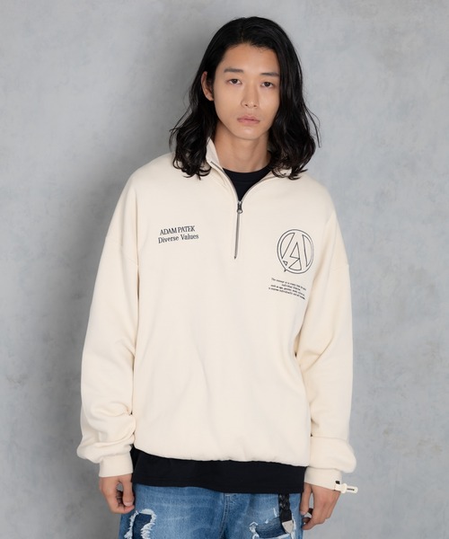 トレーナー スウェット 「ADAMPATEK/アダムパテック」logo half zip stand pullover / 刺繍ロゴハーフジッププルオ ADAM PATEK トレーナー スウェット 「ADAMPATEK/アダムパテック